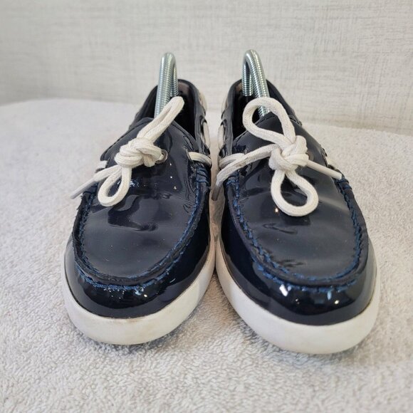 Cole Haan Boat Shoes Womens 6B Regatta Slip On W05747 Black Patent Leather - Picture 9 of 10